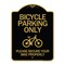 Signmission Bicycle Parking Please Secure Your Bike Properly, Black & Gold Alum Sign, 18" x 24", BG-1824-24319 A-DES-BG-1824-24319 - alternate 1